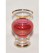 Vintage Bartlett Collins Cranberry Glass Bud Vase 3 7/8&quot; Colored Glass Vase - £11.71 GBP