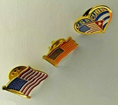 U.S.A. American Pins - Lot of (3)Patriotic!  Lapel/Jacket/Hat- Fast Free... - £9.89 GBP