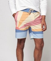 Faherty Men&#39;s Long Length Printed Recycled Swim Shorts Multi Color 28&quot; NWOT - £31.20 GBP