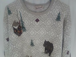 Vintage Woolrich Ramie Cotton Winter Motif Sweater Medium Hong Kong T - £18.00 GBP