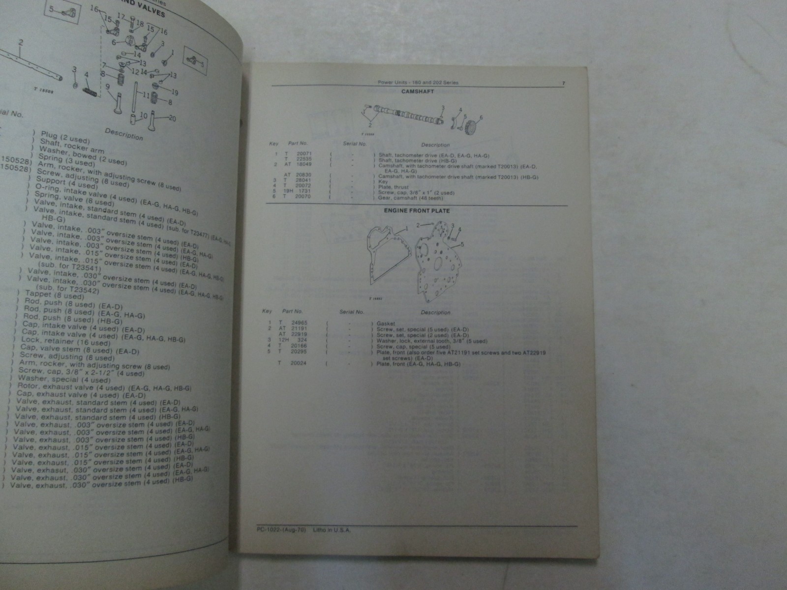 John Deere PC-1022 180 & 202 Serie Power Einheiten Teile Katalog Manuell Schreib Item image 7