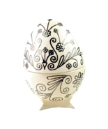 With Silver Design Ceramic Egg Candy Dish 1983 - £19.42 GBP