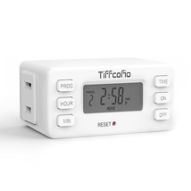 Indoor Digital Light Timer Outlet, 24 Hour Easy Programmable Timers For Electric - £14.93 GBP