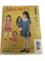 McCalls Sewing Pattern M7233 Laura Ashley Girls Matching Dolls Dresses UC 6 7 8 - $4.99