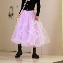 Light Purple Ruffle Tulle Skirt Women Custom Plus Size Holiday Tulle Skirt image 5