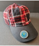 Pendleton Red Black Plaid Wool Hat Cap Adult Adjustable Bottle Opener Lo... - £23.26 GBP