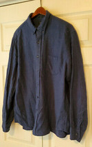 J.Crew Men&#39;s Size XL Blue and Black Slim Long Sleeve Button-Down Shirt - £15.55 GBP