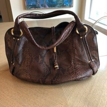 EUC CELINE Bittersweet Hobo Bag Brown Snakeskin Gold Hardware SZ L - £465.49 GBP