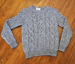 Vintage 90s IZOD j.g. Chunky Gray Cable Knit Long Sleeve Sweater Sz 14 Mens S - $48.44