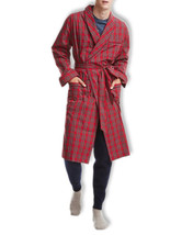 Brooks Brothers Mens Red Tartan Plaid Calf Length Belted Robe , Medium M 8336-4 - $63.07