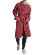 Brooks Brothers Mens Red Tartan Plaid Calf Length Belted Robe , Medium M... - $63.07