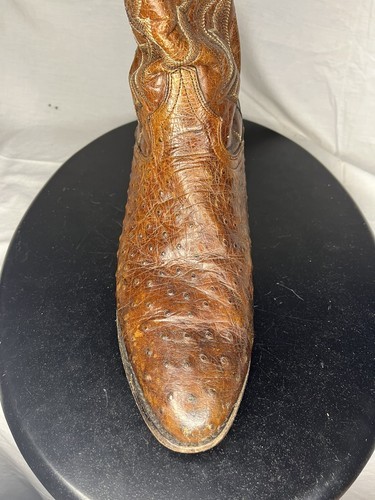 Dan Post Ostrich Leather Boots Cowboy Western Men’s 10.5 D Brown DP 5162 Item image 10