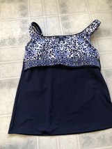 new no tags  Lands End blue floral round Neck Tankini Top Size 4 underwi... - $29.03