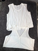 Banana Republic Tank Tops Women XXL Lot White Malibu Tee &amp; Timeless Tee 2 Shirts - £12.00 GBP