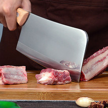 GADODO Forged stainless steel Cleaver kitchen knife with thickened wooden handle - £20.32 GBP
