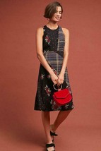 Nwt Anthropologie Alva Mixed Floral &amp; Plaid Embroidered Midi Dress By Maeve 00P - £63.38 GBP