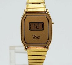 Timex Watch Digital Quartz Women’s Wrist Watch Gold Tone Stretch Band - £11.86 GBP