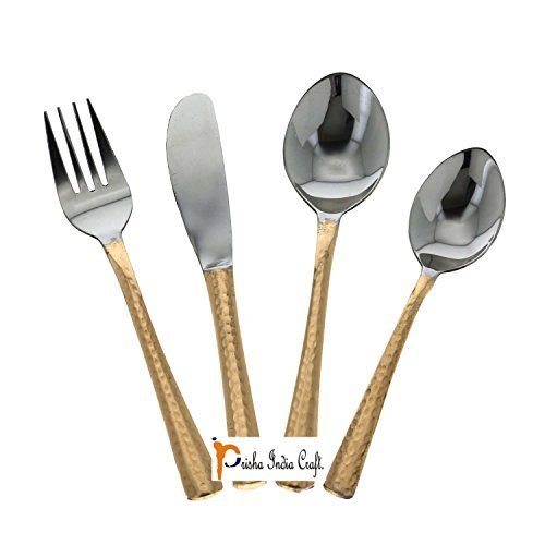 Primary image for Prisha India Craft  High Quality Hammered Designed Steel Copper Cutlery Set of 1