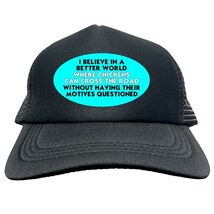 CHECKEN CROSS THE ROAD FUNNY Trucker Hat Cap Foam Baseball HF0255 - €16,96 EUR