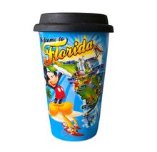 Disney Mickey Mouse Florida Ceramic Tumbler with Lid  Jerry Leigh Cup Vi... - €6,80 EUR