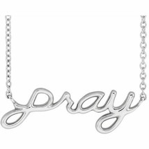 Sterling Silver Simple Pray 18 inch Necklace Inspirational FREE SHIPPING - £47.00 GBP