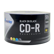 50 Pack Smartbuy Black on Black CD-R 52X 700MB 80 mins Double Side Black... - £20.44 GBP