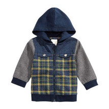 First Impressions Boys Hooded Patchwork Jacket, Size 12Months - $12.92
