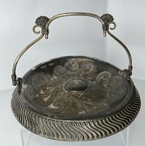 Antique Meriden B Company Victorian Silver Plate Pedesta Bride&#39;s Basket ... - £39.43 GBP