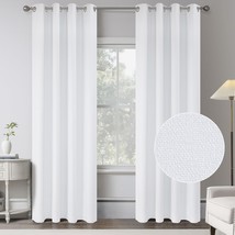 84-Inch Long, Two-Panel Burg Linen-Textured Blackout Curtains, Inch Length). - £41.63 GBP