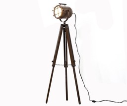 Nautical Design Floor Lamp Floor Search Light With  Tripod Stand Antique Item - £100.01 GBP