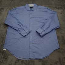 Calvin Klein Shirt Mens 32 Blue Long Sleeve Spread Collar Button Dress S... - $18.69