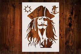 Captain Jack Sparrow Stencil Template, Reusable 10 mil Mylar, for DIY Ar... - $14.69