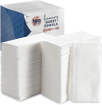 100 Count White Luxury Linen-Feel Paper Towels, Soft and Absorbent Cloth - $32.09