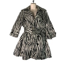 Charlotte Russe Womens Size Small Zebra Print Jacket Coat belted mid Len... - $29.69