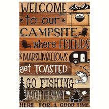 New Welcome To Our Campsite Camping Garden Flag 12&quot;X18&quot; Welcome Double - $5.93