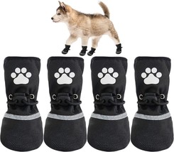 Dog Boots Snow Waterproof Shoes Reflective Rugged Anti-Slip Sole Size 3 ... - £19.48 GBP