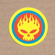 The Offspring - Vinyl Sticker 2&quot; Round Flaming Skull Waterproof Durable Sunproof - $3.79