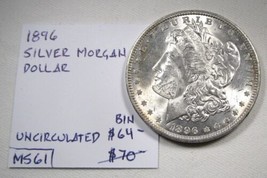 1896 Silver Morgan Dollar UNC Coin AN547 - £50.66 GBP