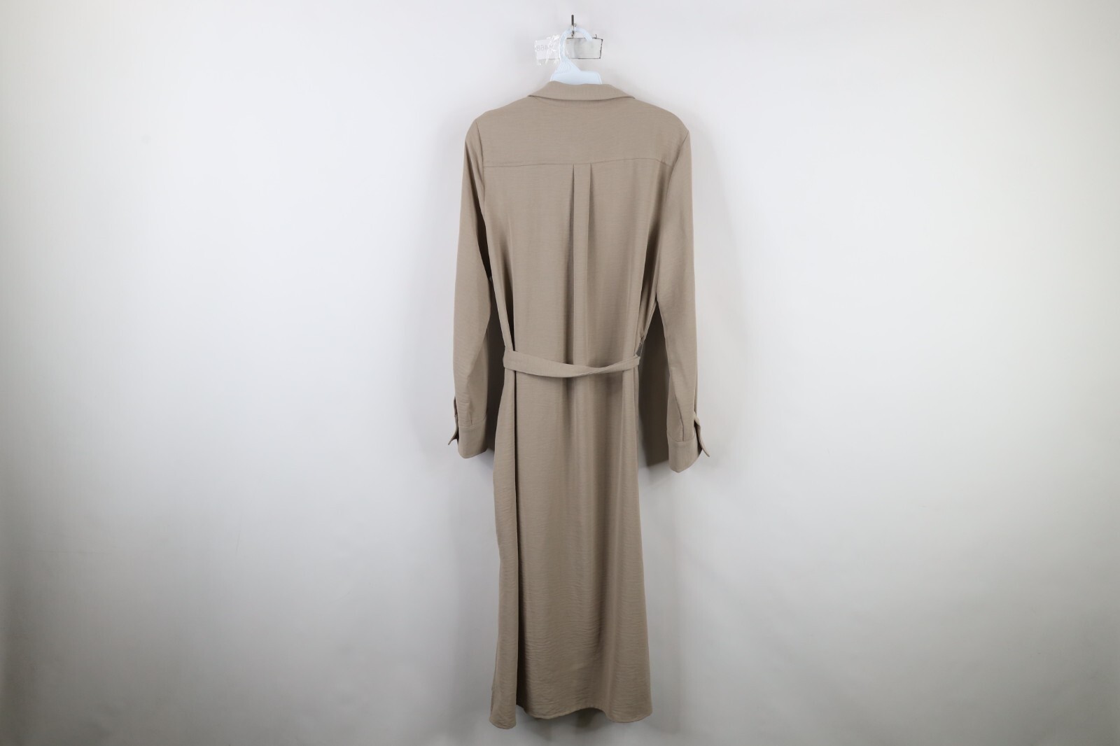 Deadstock Vintage Y2K DKNY Womens 10 Long Sleeve Knit Tie Dress Khaki Brown Item image 13