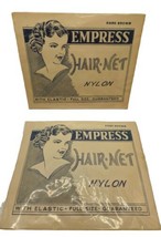 2 Vintage Empress Hair Nets Unopened Dark Brown nylon in package unopened OLD - £6.87 GBP