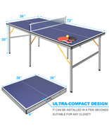 6ft Foldable Ping Pong Table Set, Indoor/Outdoor Game with Accessories - $139.99