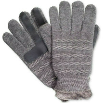 ISOTONER Gray Sparkle Textured Knit smarTouch Microluxe Lined Gloves One Size - £15.05 GBP