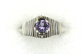 Amethyst Ring 3.9 g Real Solid Sterling Silver 925 Size 6.75 - £17.68 GBP