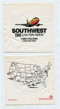 Southwest Airlines THE Low Fare Airline Cocktail Napkin with Route Map 1994 - £8.70 GBP