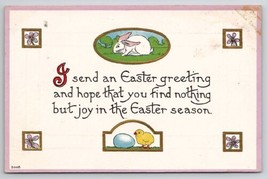 Easter Greetings Little Bunny Chick  With Egg c1911 Dos Palos CA Postcard L22 - £3.95 GBP