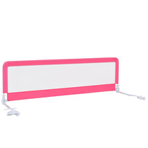 Foldable 71&quot; Baby Bed Rail Guard Toddlers Swing Downsafety Bedrail Pink - £64.73 GBP