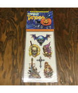 Vintage happy Halloween temporary tattoos skull skeleton face holiday de... - €16,95 EUR
