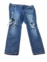 Torrid Denim Womens Distressed Skinny Jeans Size 18R Stretch Light Blue Wash VTG - £11.54 GBP