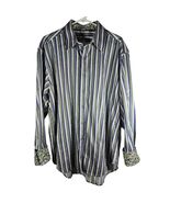 Robert Graham Mens Long Sleeve Button Down Blue Green Stripe Beachchair ... - €49,95 EUR