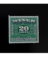1934 20c United States Internal Revenue Cordial &amp; Wine, Green Scott RE99... - $2.68 CAD